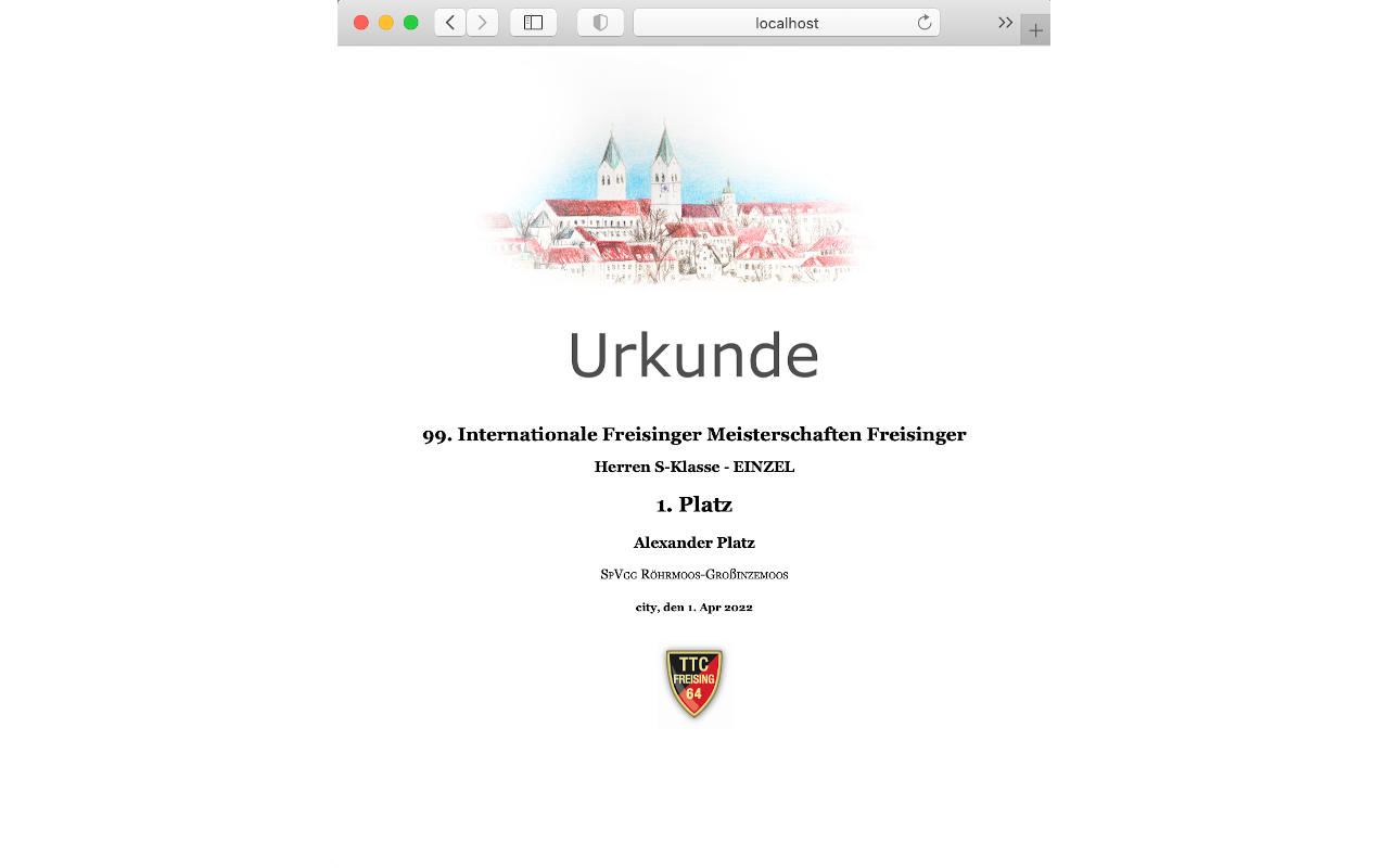 Urkundendruck Teilnehmer